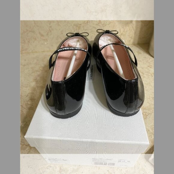 Dolce&Gabbana NIB Girl's Vernice Logo-Print Ballet Flats, (Orig.$495) w/tax - Picture 4 of 5